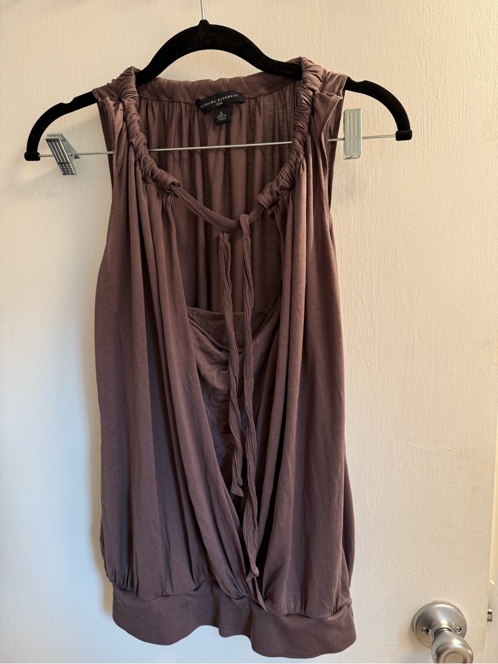 Banana Republic Mauve-Brown Braided-Neck Camisole